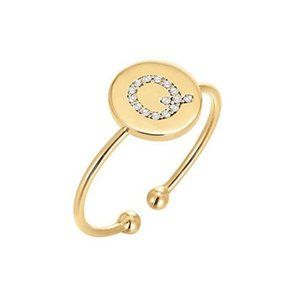 14K Gold Plated Initial Ring Stackable Rings for Women | Fashion Rings
